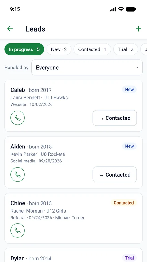 Leads with a call button and the next step